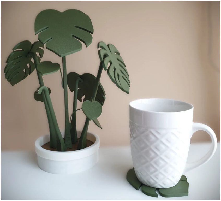 🌿 Monstera Leaf Coaster
