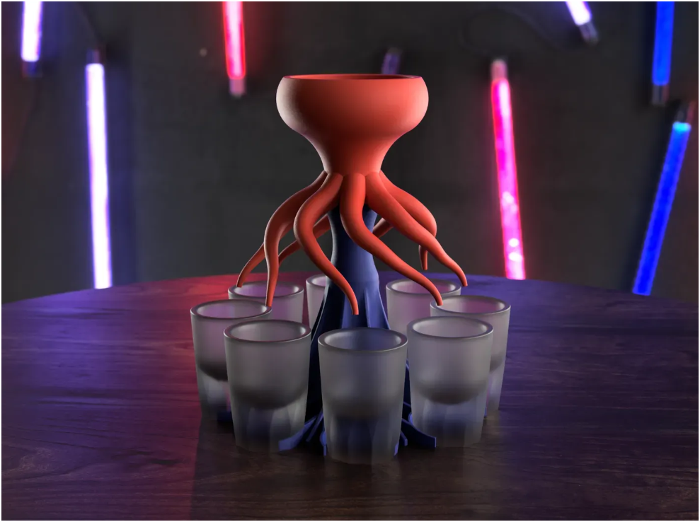 🐙 OctaShot – 8-Shot Dispenser